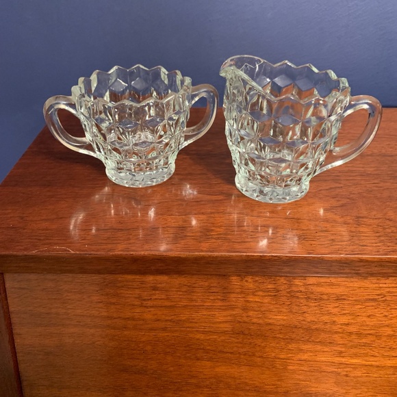 Glass Cream and Sugar Set - Picture 6 of 7